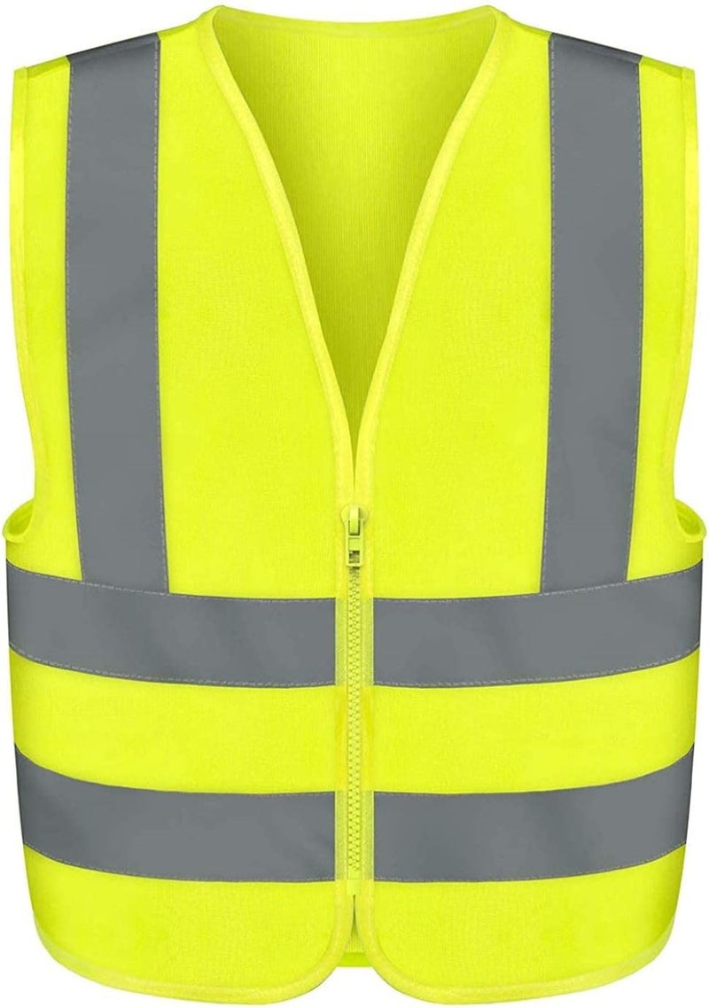 Neiko 53941A High Visibility Safety Vest with Reflective Strips | Size Large | Neon Yellow Color | Zipper Front | For Emergency, Construction and Safety Use - Image 1