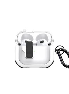 Case Cover For AirPods 3 DUX DUCIS PECN Series Split Two-color Transparent Earphone Case with Hook White Black