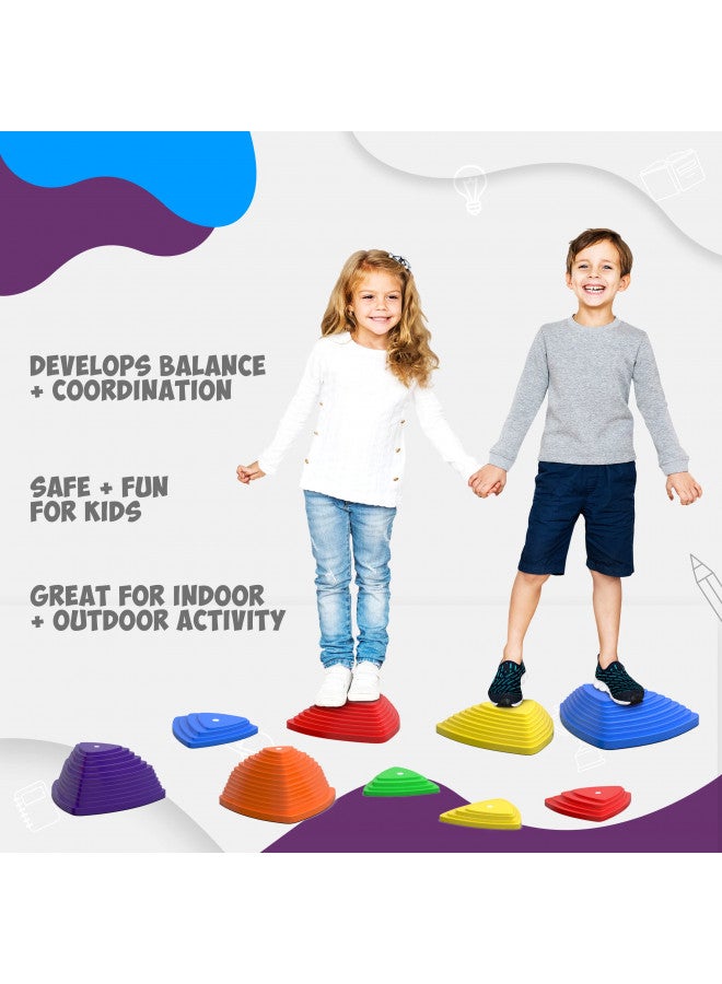 Houseables Houseables Stepping Stones for Kids, Balance Play Stone, Set of 9, Plastic, Balancing Steps, Jumping Rock, Obstacle Course Toys, For Toddler, Children, Indoor, Outdoor, Non-slip Bottom  - Image 1