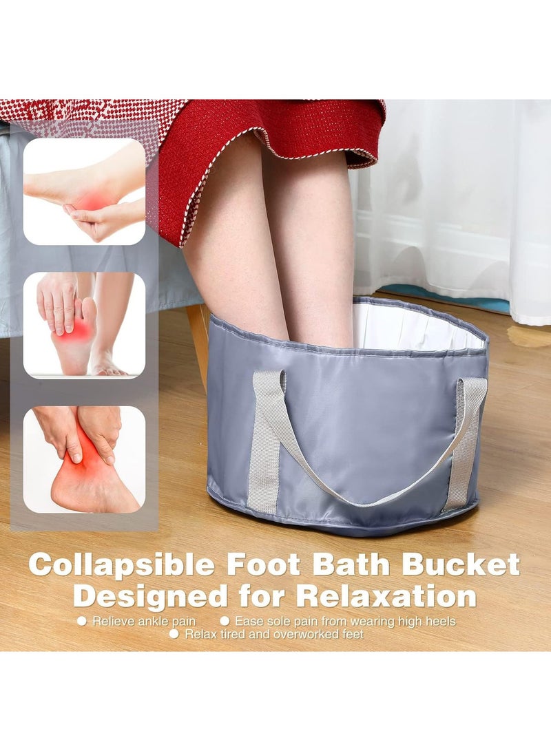 YelaJoy Collapsible Foot Soaking Bath Basin, Portable Travel Foot Tub with Handle, Foldable Bath Basin for Soaking Feet, Foot Spa Soak Tub, Large Capacity Water Bucket for Outdoor Camping(3 Colors, 14 L) - Image 2
