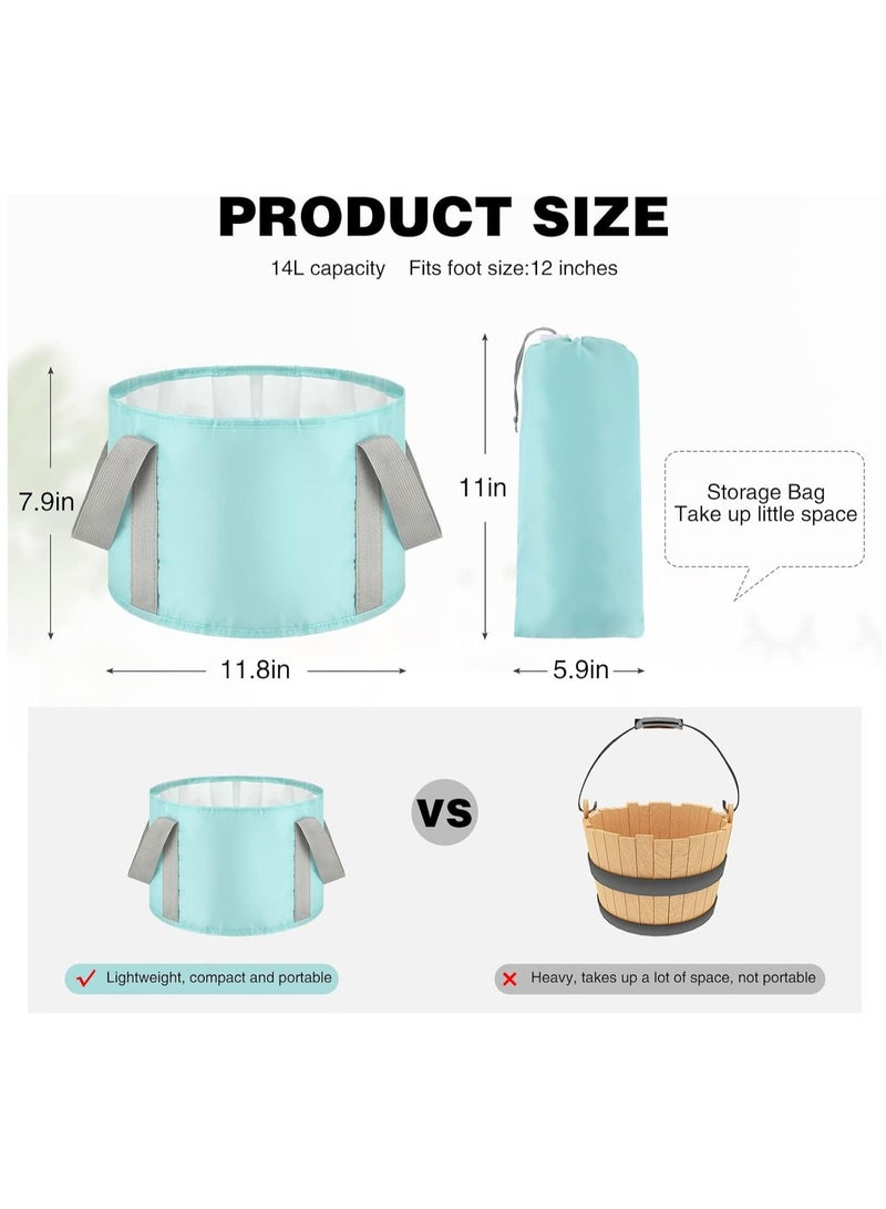 YelaJoy Collapsible Foot Soaking Bath Basin, Portable Travel Foot Tub with Handle, Foldable Bath Basin for Soaking Feet, Foot Spa Soak Tub, Large Capacity Water Bucket for Outdoor Camping(3 Colors, 14 L) - Image 4