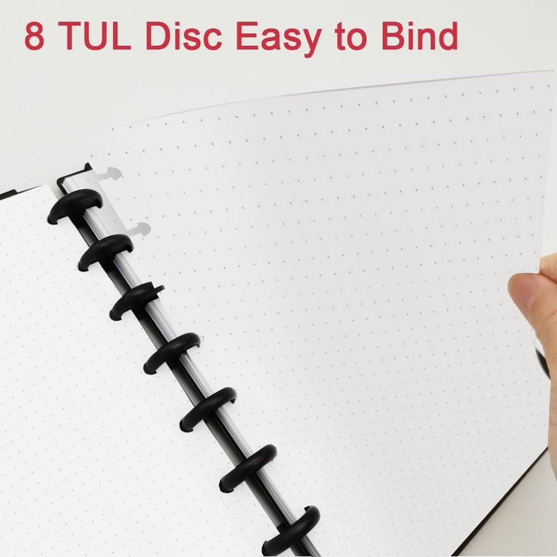 Getvow Junior Size TUL Discbound Dotted Refill Paper, 8-Disc Disbound Insert, 100 Sheets/200 Pages Dot Grid Paper, 100gsm White Paper, 5.8'' x 8.2'' - Image 3