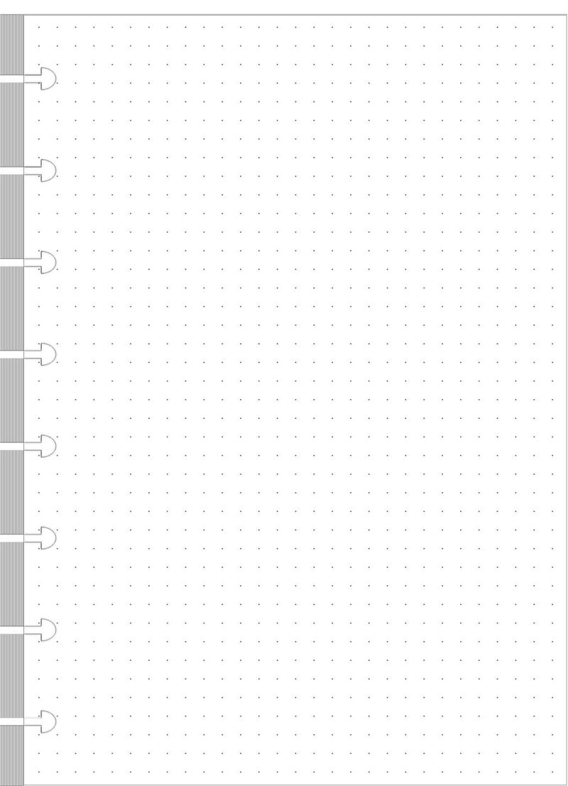 Getvow Junior Size TUL Discbound Dotted Refill Paper, 8-Disc Disbound Insert, 100 Sheets/200 Pages Dot Grid Paper, 100gsm White Paper, 5.8'' x 8.2'' - Image 1