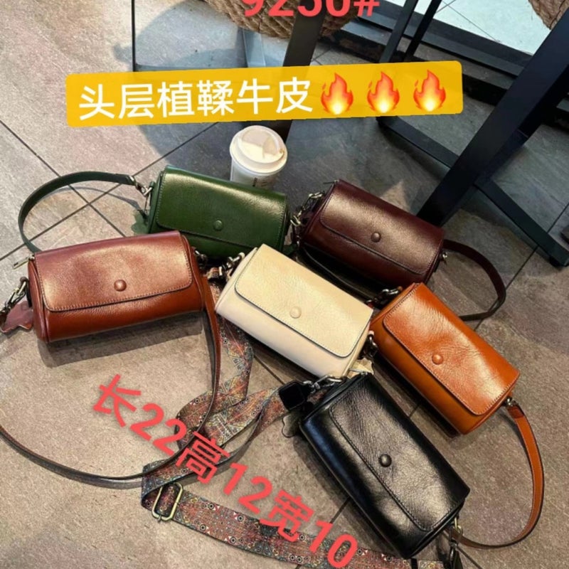 First-Layer Cowhide Crossbody Bag Retro Small Round Bag High-Quality Niche Single Shoulder Genuine Leather Small Bag - Image 2