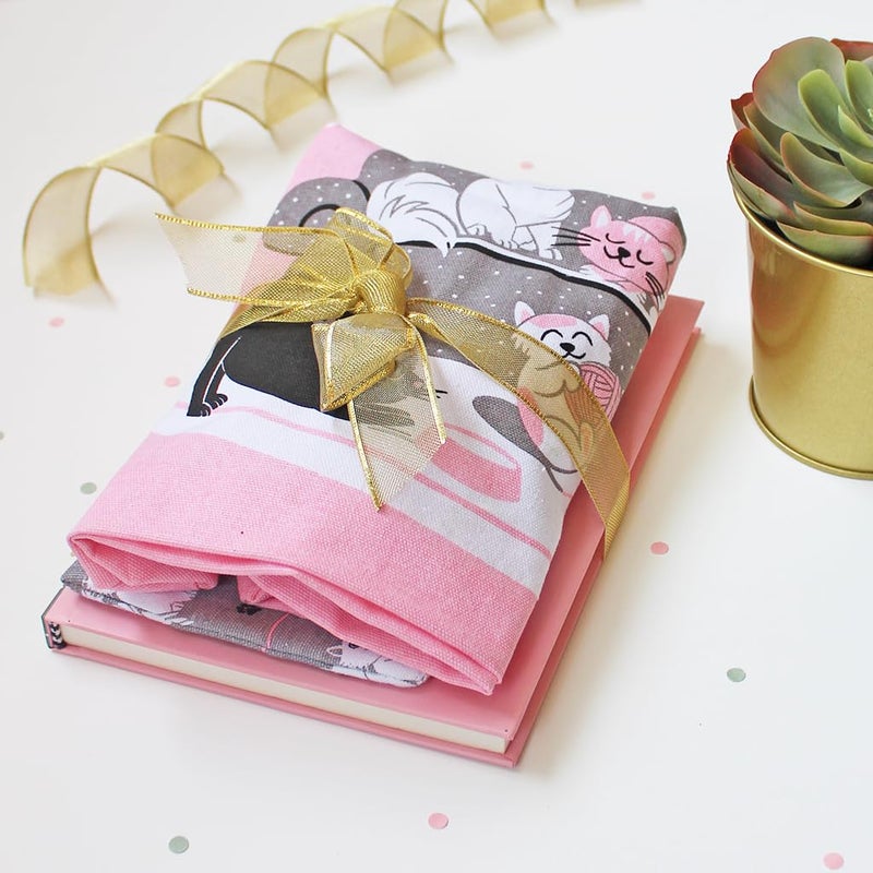 Scribbles Cosy Cats Themed Curated Gift Hamper - Set of 1 Tote Bag, 1 Flat Pouch & 1 Hardbound Notebook - Image 1