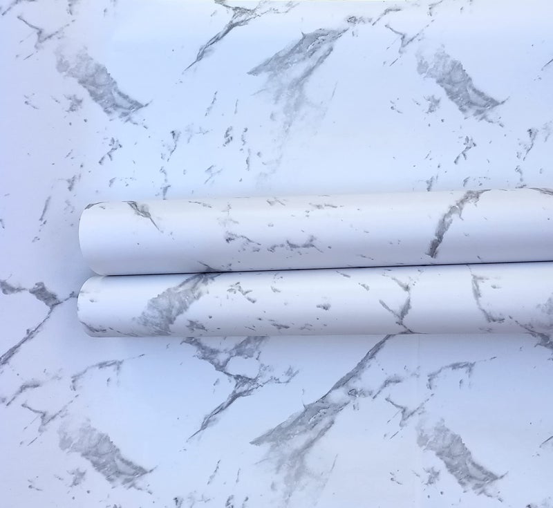 Elton DIY Wall Paper/Wall Sticker Self Adhesive Highlighter Elegant Living Room Bed Room Decoration Interior Exterior Easily Removable Furniture Make Over Cloud Marble(45x500cm) - Image 1