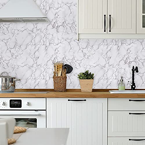 Elton DIY Wall Paper/Wall Sticker Self Adhesive Highlighter Elegant Living Room Bed Room Decoration Interior Exterior Easily Removable Furniture Make Over Cloud Marble(45x500cm) - Image 2
