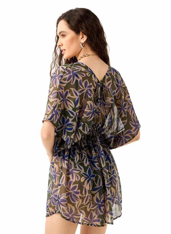 سبلاش فيڤ كفر أب بطبعة زهور مع تفاصيل ربط - Image 3