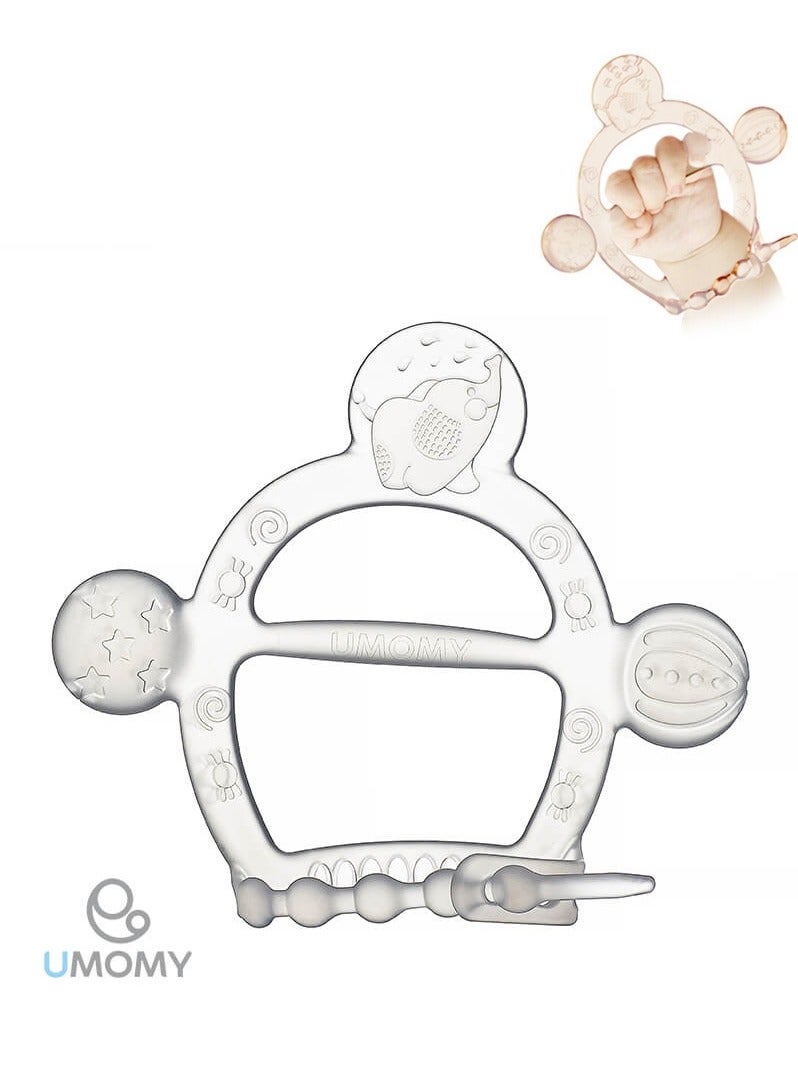 Umomy Wristband Teether for Babies, Full Silicone, BPA-Free, Food Grade, Easy to Hold and Wash, White - Image 1