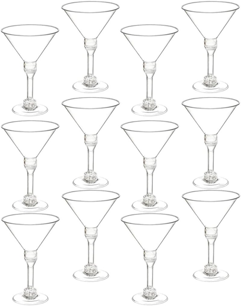 Yardwe Disposable Cocktail Wine Goblets 12pcs Plastic Beverage Cups for Wedding Party, Festival, and Outdoor Use - Image 1