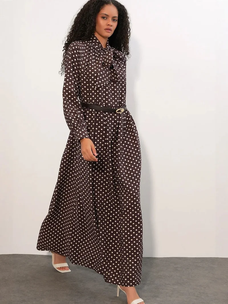 بيغ دارت BDART Polka Dot Maxi Shirt Dress