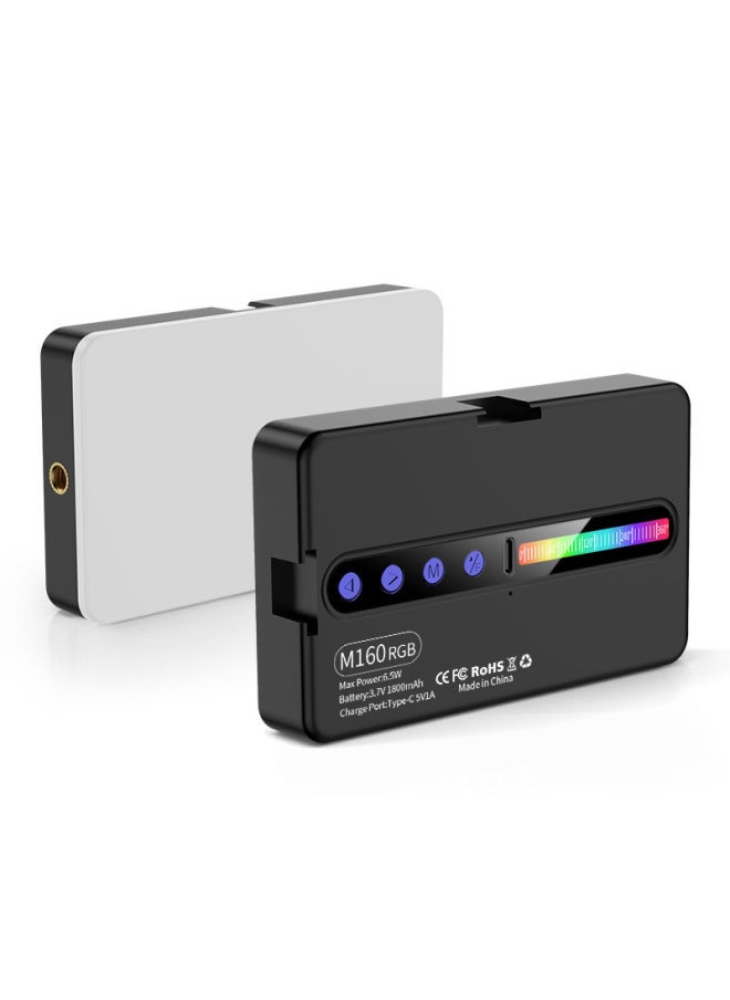 Generic - RGB Pocket Light Full Color Atmosphere Light Mobile Phone Photography Convenient External Light Square LED Fill Light-Specifications:M160 Long Rgb Single Light - Image 1