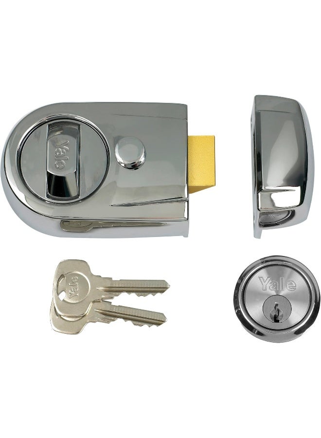 Yale P-Y3-CH-CH-60 - Contemporary Nightlatch - 60mm - Polished Chrome Finish - Standard Security  - Image 1