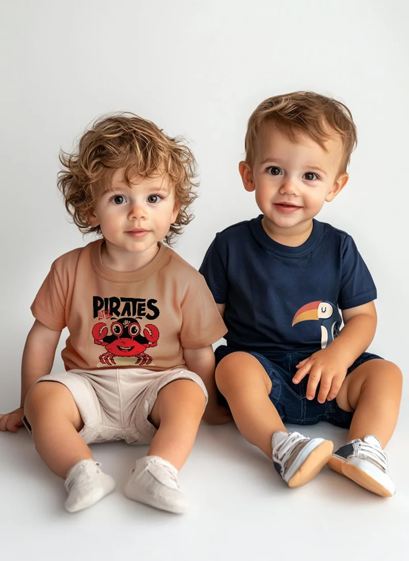 نوتيناتي طقم تيشيرتات قطنية مطبوعة للأولاد من نوتيناتى قطعتين