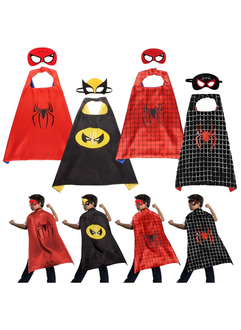 Home Smart Home Smart Super Boy Cape and Mask Set of 4 Pcs Classic Designs for Kids and Adults Party Favor Superhero Costumes For Boys  - Image 1