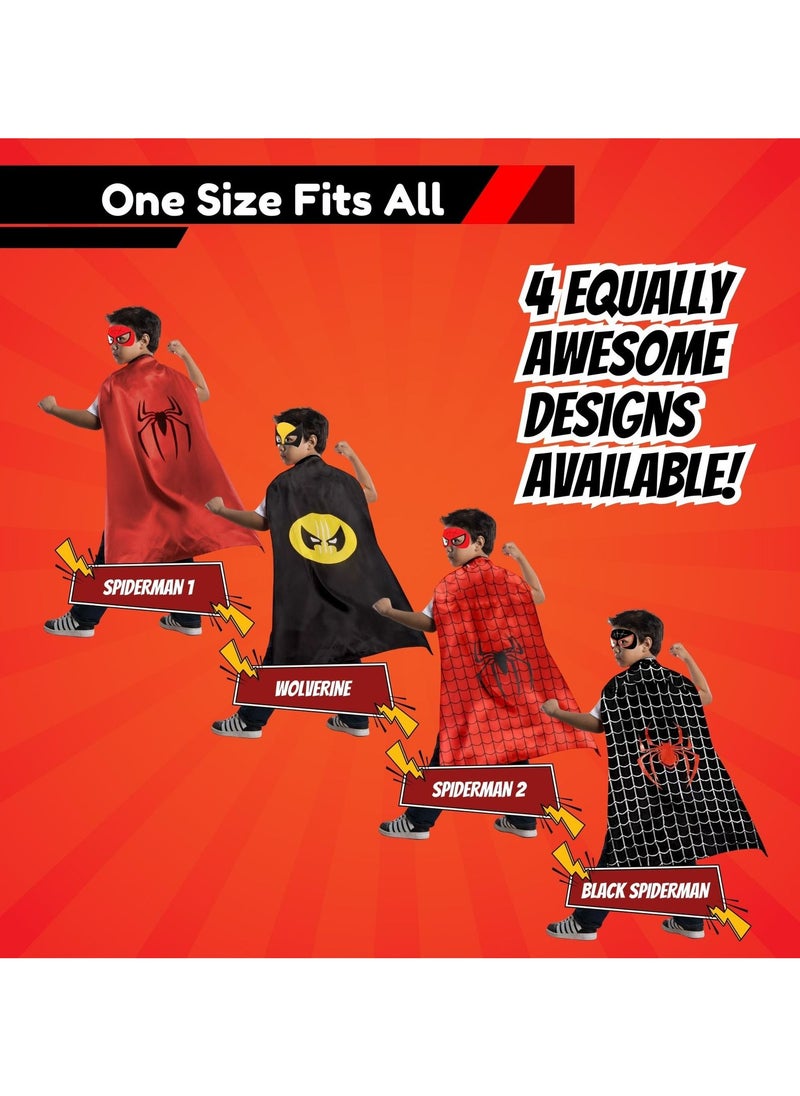Home Smart Home Smart Super Boy Cape and Mask Set of 4 Pcs Classic Designs for Kids and Adults Party Favor Superhero Costumes For Boys  - Image 2