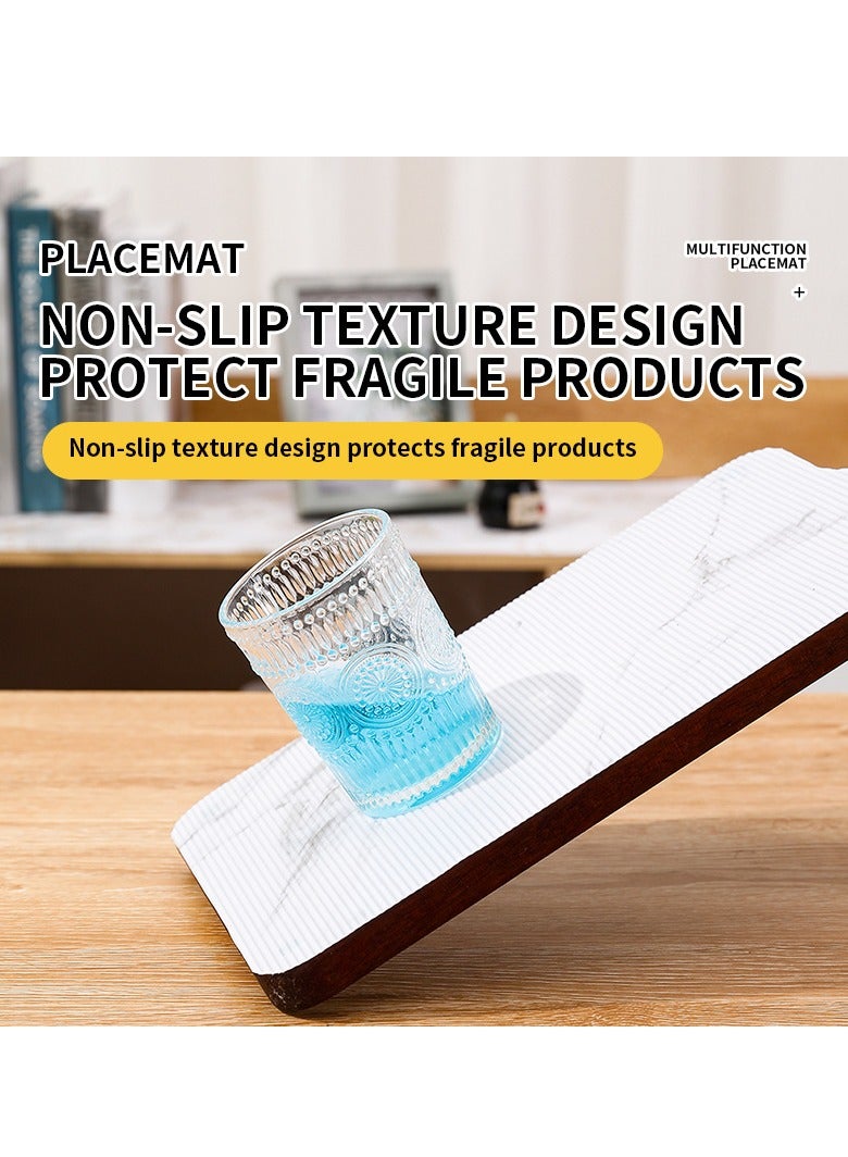 والالا 4 بكرات كبيرة من بطانات الرف غير اللاصقة، سجادات الأدراج، بطانة درج من مادة إي في إيه غير قابلة للانزلاق، بطانة مقاومة للبقع، بطانة خزانة مقاومة للماء لرف المطبخ المنزلي، والخزائن، والثلاجة، والخزانة - Image 2