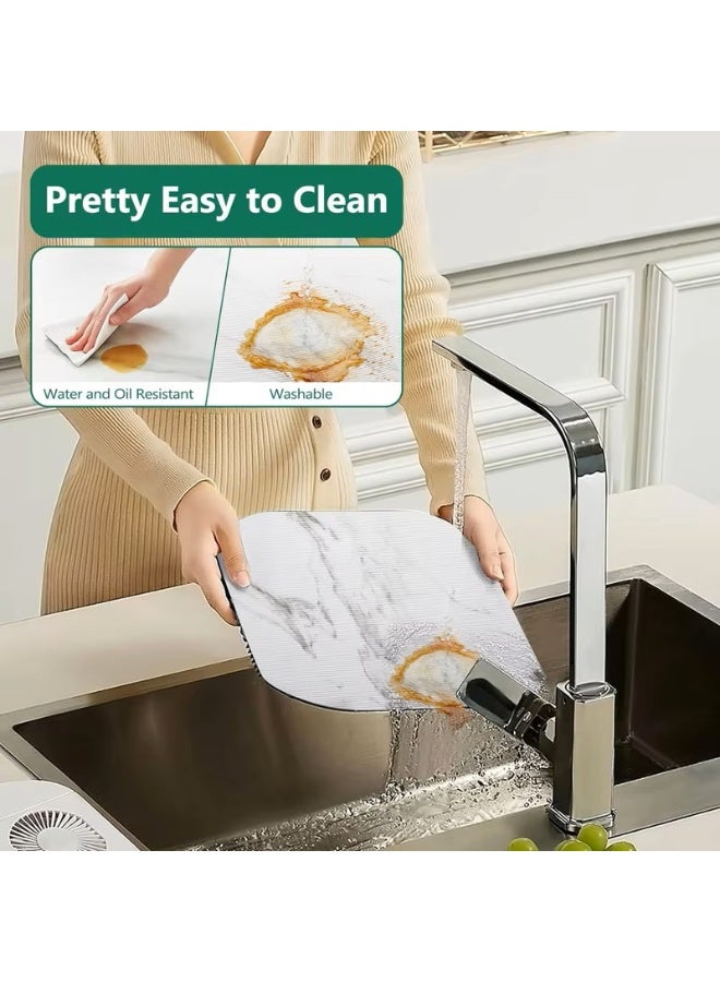 والالا 4 بكرات كبيرة من بطانات الرف غير اللاصقة، سجادات الأدراج، بطانة درج من مادة إي في إيه غير قابلة للانزلاق، بطانة مقاومة للبقع، بطانة خزانة مقاومة للماء لرف المطبخ المنزلي، والخزائن، والثلاجة، والخزانة - Image 5