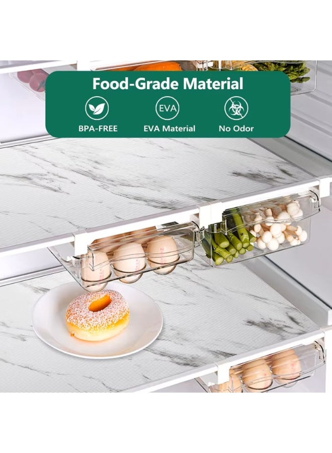 والالا 4 بكرات كبيرة من بطانات الرف غير اللاصقة، سجادات الأدراج، بطانة درج من مادة إي في إيه غير قابلة للانزلاق، بطانة مقاومة للبقع، بطانة خزانة مقاومة للماء لرف المطبخ المنزلي، والخزائن، والثلاجة، والخزانة - Image 3