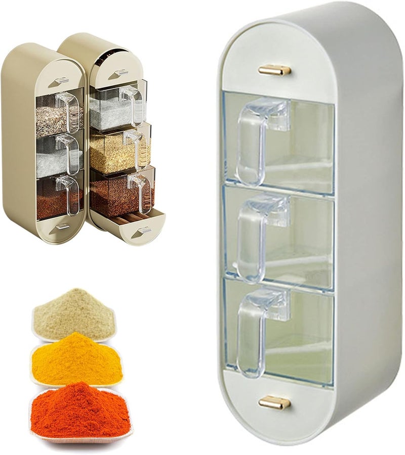 comfrt Wall-Mounted Spice Organizer - [2023 New] 5-Layer Clear Acrylic Spice Shelf Storage Holder - Non-Punching Seasoning Rack Organizer - Home Kitchen Organization for Seasoning (White) - Image 1