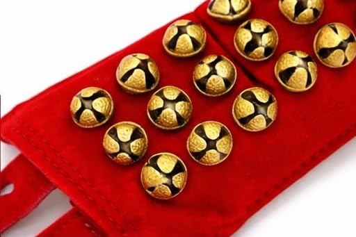 NATYAM Premium Dance Anklets (Ghungroo) – 3-Line Brass Bells with Red Velvet Belt | Ideal for Bharatanatyam, Kuchipudi & Indian Classical Dance. - Image 3