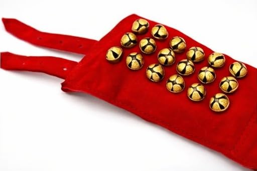 NATYAM Premium Dance Anklets (Ghungroo) – 3-Line Brass Bells with Red Velvet Belt | Ideal for Bharatanatyam, Kuchipudi & Indian Classical Dance. - Image 2