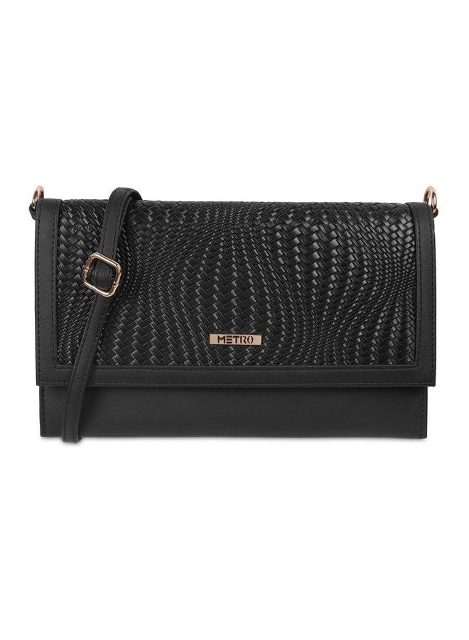 Metro Women's Black Fashionable Faux Leather Sling Bag (230-50) - Image 1