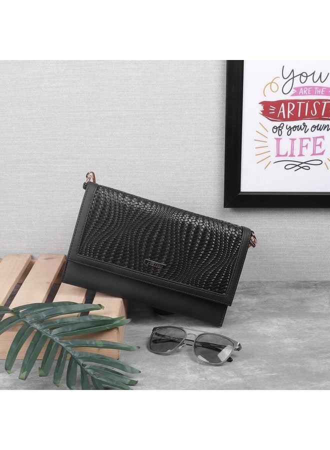 Metro Women's Black Fashionable Faux Leather Sling Bag (230-50) - Image 2