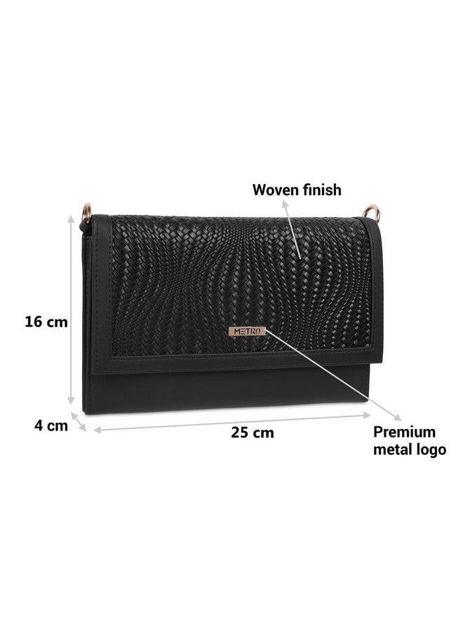 Metro Women's Black Fashionable Faux Leather Sling Bag (230-50) - Image 3