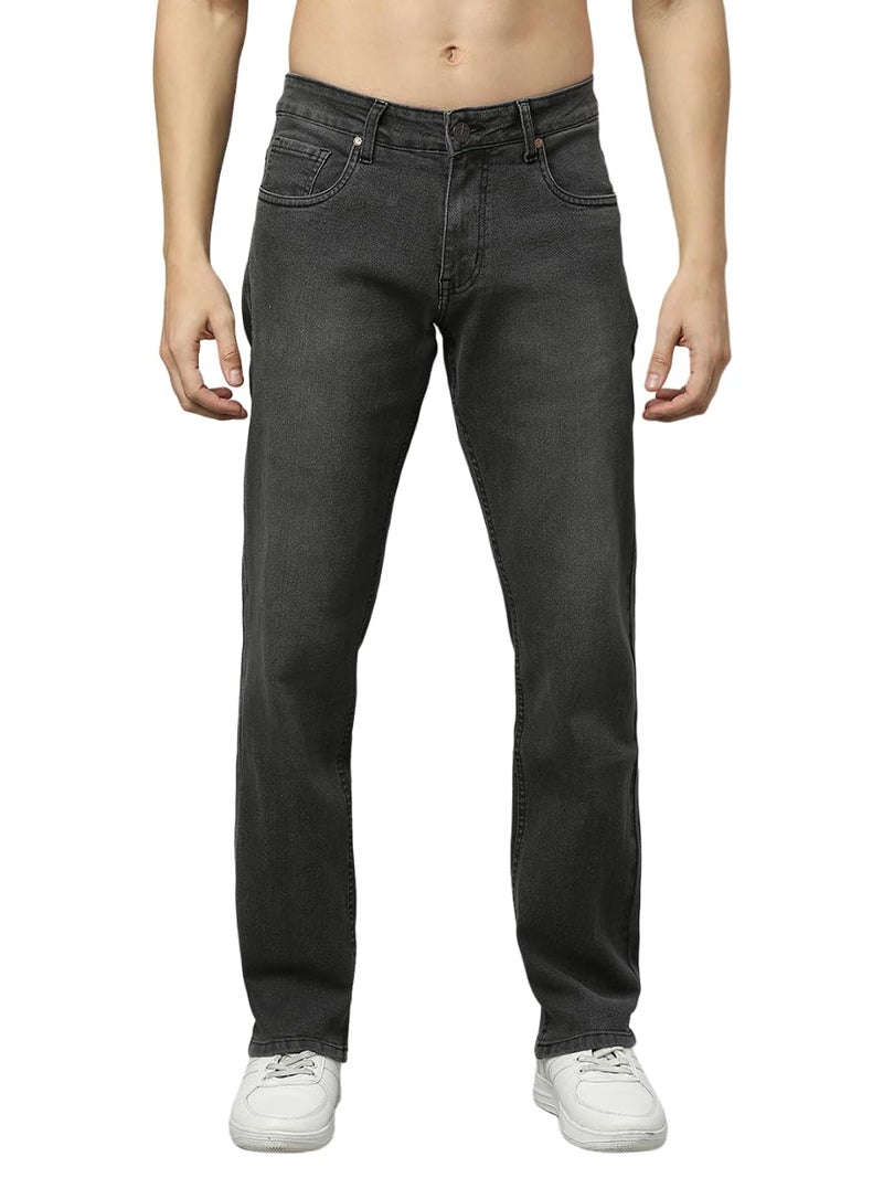 Thomas Scott Mens Mid Rise Clean Look Slim Fit Jeans (TSJ016_Dark Grey, 28) - Image 1