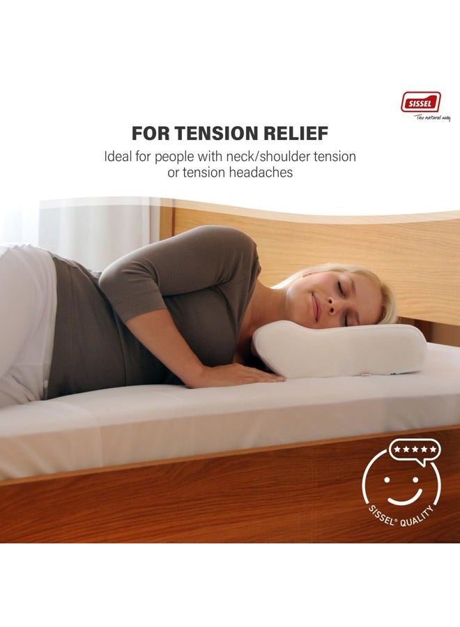 SISSEL Classic Neck Pillow Size L, Unique Incline for Disc & Vertebrae Relief, 5-Year Shape Stability Guarantee, Includes Washable Velour Cover, Dimensions: Approx. 47 x 33 x 14 cm - Image 4
