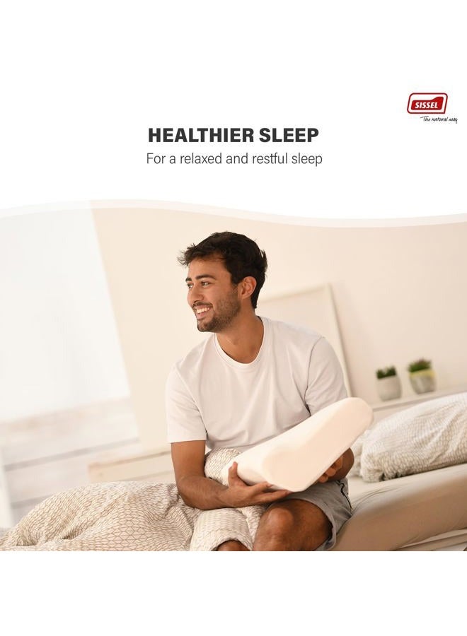 SISSEL Classic Neck Pillow Size L, Unique Incline for Disc & Vertebrae Relief, 5-Year Shape Stability Guarantee, Includes Washable Velour Cover, Dimensions: Approx. 47 x 33 x 14 cm - Image 5