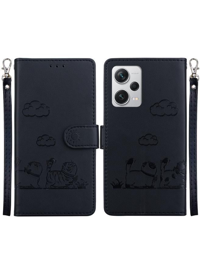 S-TOP Case For Redmi Note 12 Pro+ Global Cute Cats RFID Leather Phone Case - Image 1