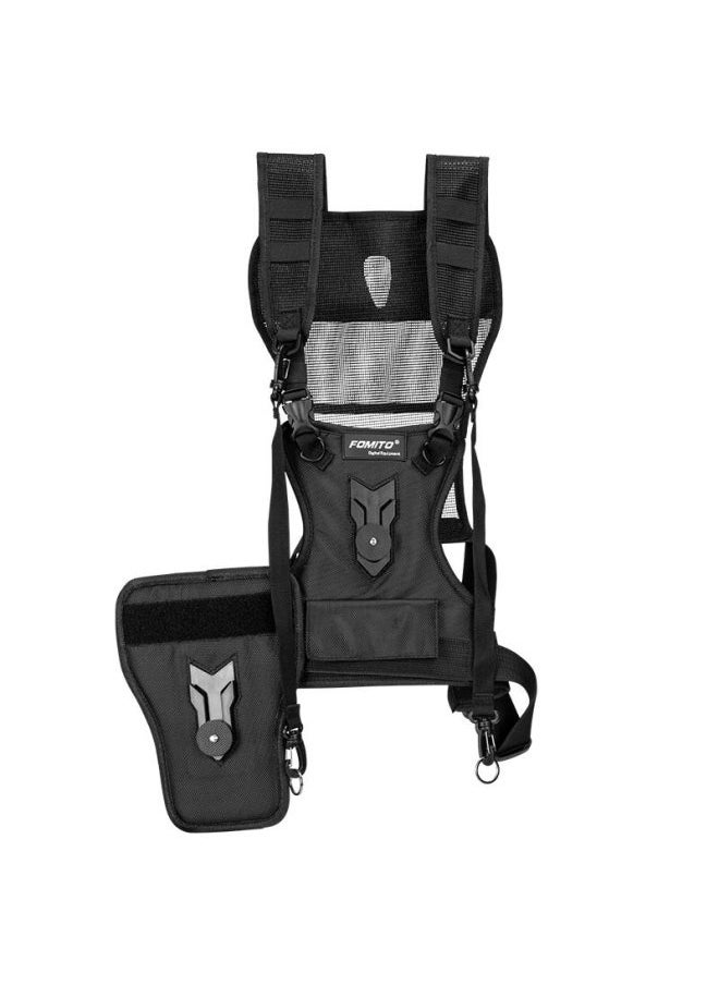 Generic Dual Strap SLR Camera Micro Single Photography Double Shoulder Strap Quick Shopper Waist Camera Shoulder Strap Fomito-Body Color:Shoulder Straps (black)  - Image 1