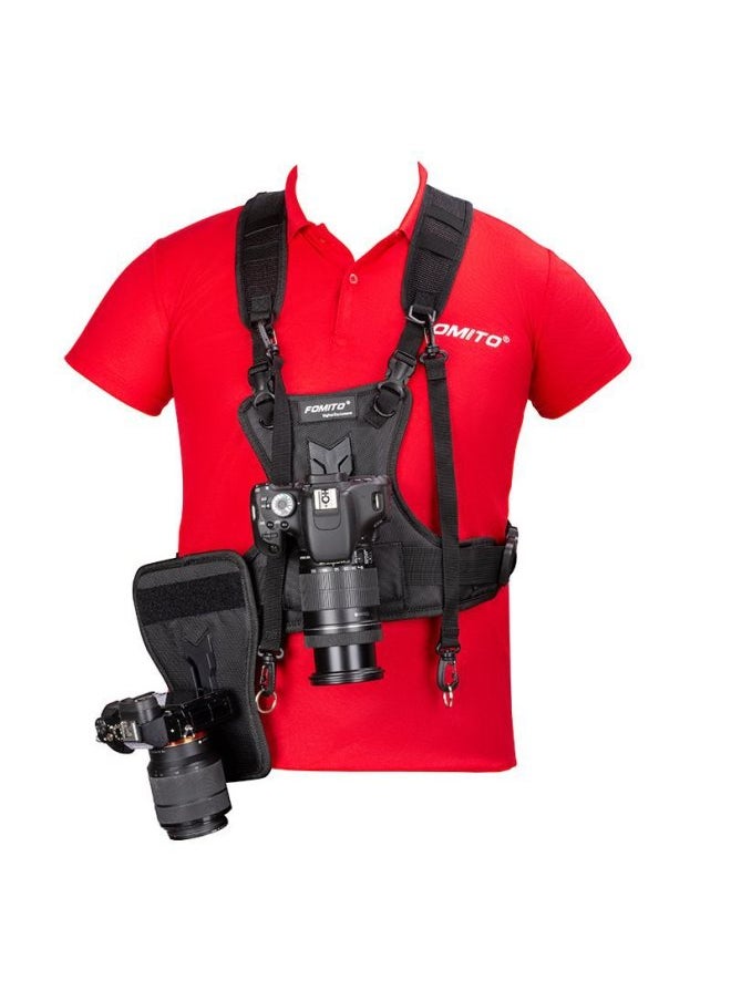 Generic Dual Strap SLR Camera Micro Single Photography Double Shoulder Strap Quick Shopper Waist Camera Shoulder Strap Fomito-Body Color:Shoulder Straps (black)  - Image 2