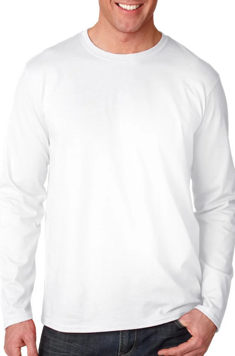 روك اند رول Plain White Long Sleeve Men's T-Shirt 2-Piece Eco Pack