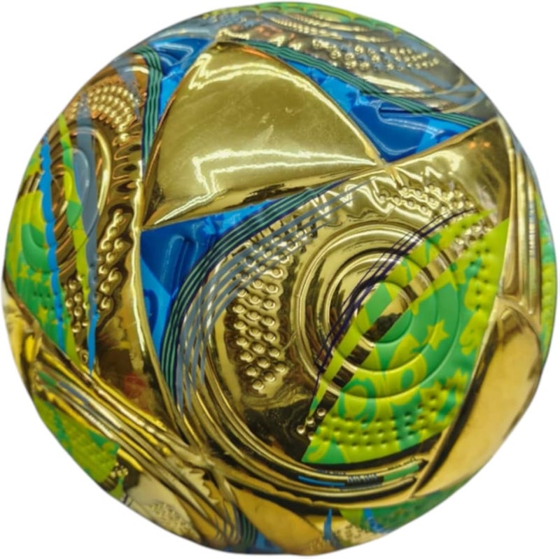 MD Stay Fit UEFA Nations League Football, Size 5, Metallic Silver and Gold