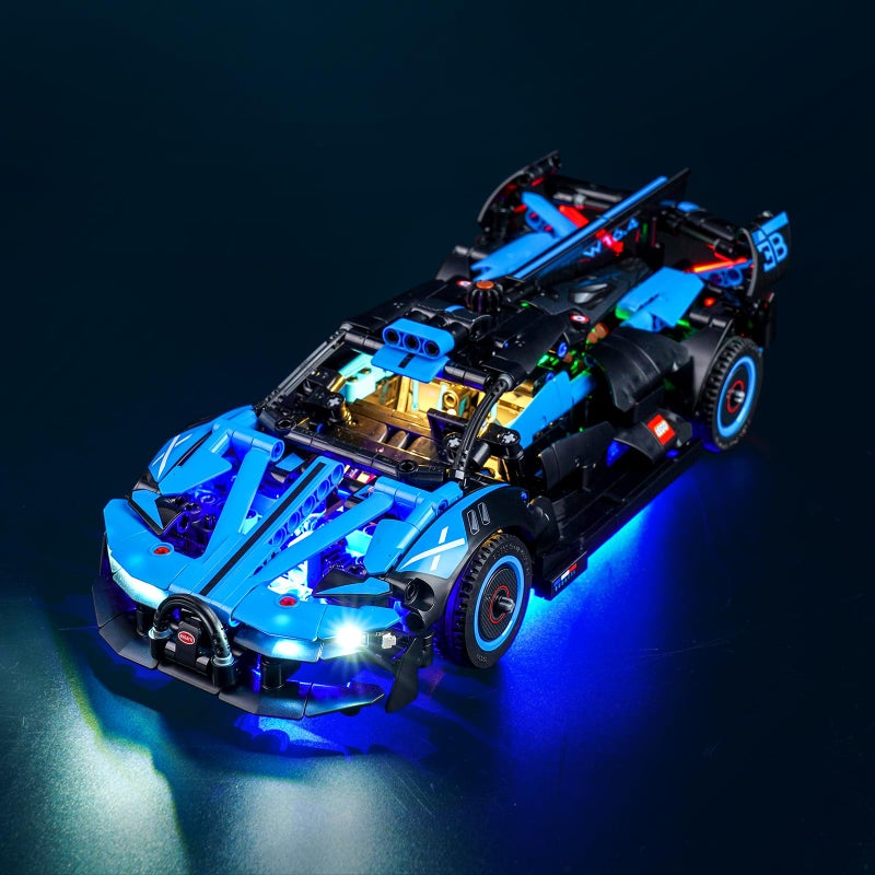 VONADO LED Light Kit Compatible with Lego Bugatti Bolide Agile Blue DIY Lighting for Lego 42162 Building Set Creative Bugatti Lights - Image 3