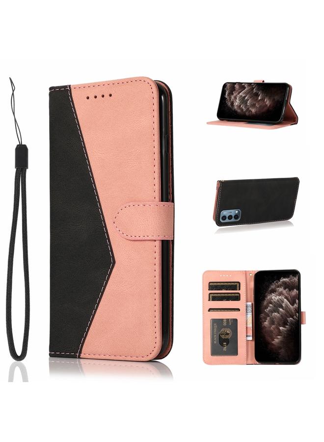 اس-توب جراب لهاتف OnePlus Nord N200 5G، جراب هاتف جلدي مزدوج اللون بخياطة - Image 1