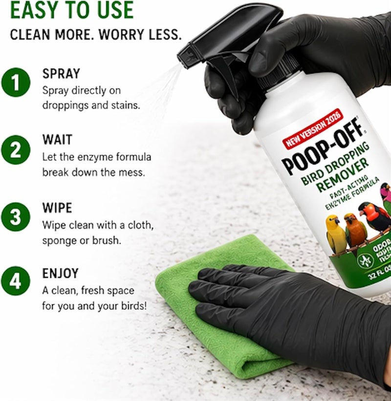 Poop-Off بخاخ مزيل فضلات الطيور من ، 32 أونصة - Image 5