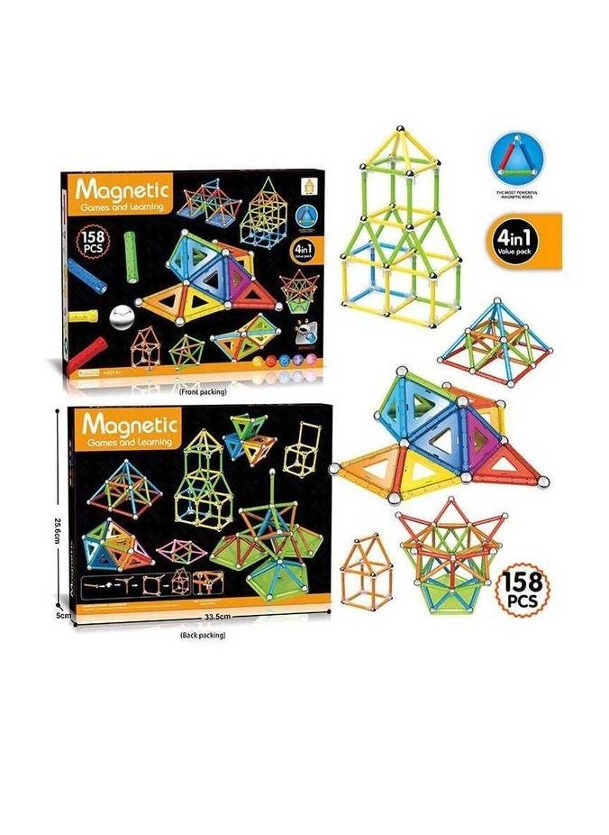 Magnetic stick puzzle 158 pieces  - Image 1