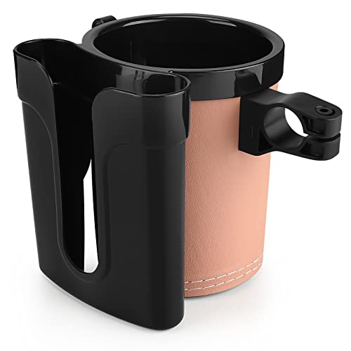 Accmor 3-in-1 Bike Cup Holder with Cell Phone Keys Holder, Bike Water Bottle Holders, Universal Bar Drink Cup Can Holder for Bicycles, Motorcycles, Scooters, Black Beige - Image 2