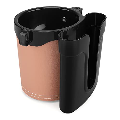Accmor 3-in-1 Bike Cup Holder with Cell Phone Keys Holder, Bike Water Bottle Holders, Universal Bar Drink Cup Can Holder for Bicycles, Motorcycles, Scooters, Black Beige - Image 3