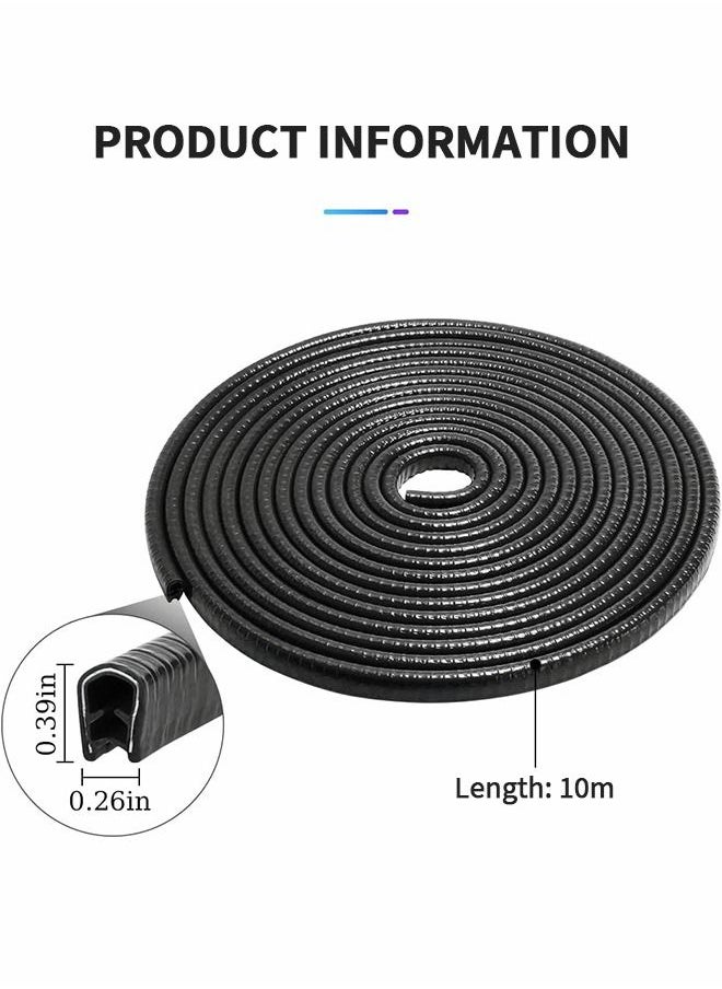 GROIC 32.8 FT Car Door Edge Guards, Car Edge Rubber Seal Trim Protector, No Glue Needed U Shape Car Door Guard Universal for Most Cars, Vehicles, SUVs (Black)  - Image 2