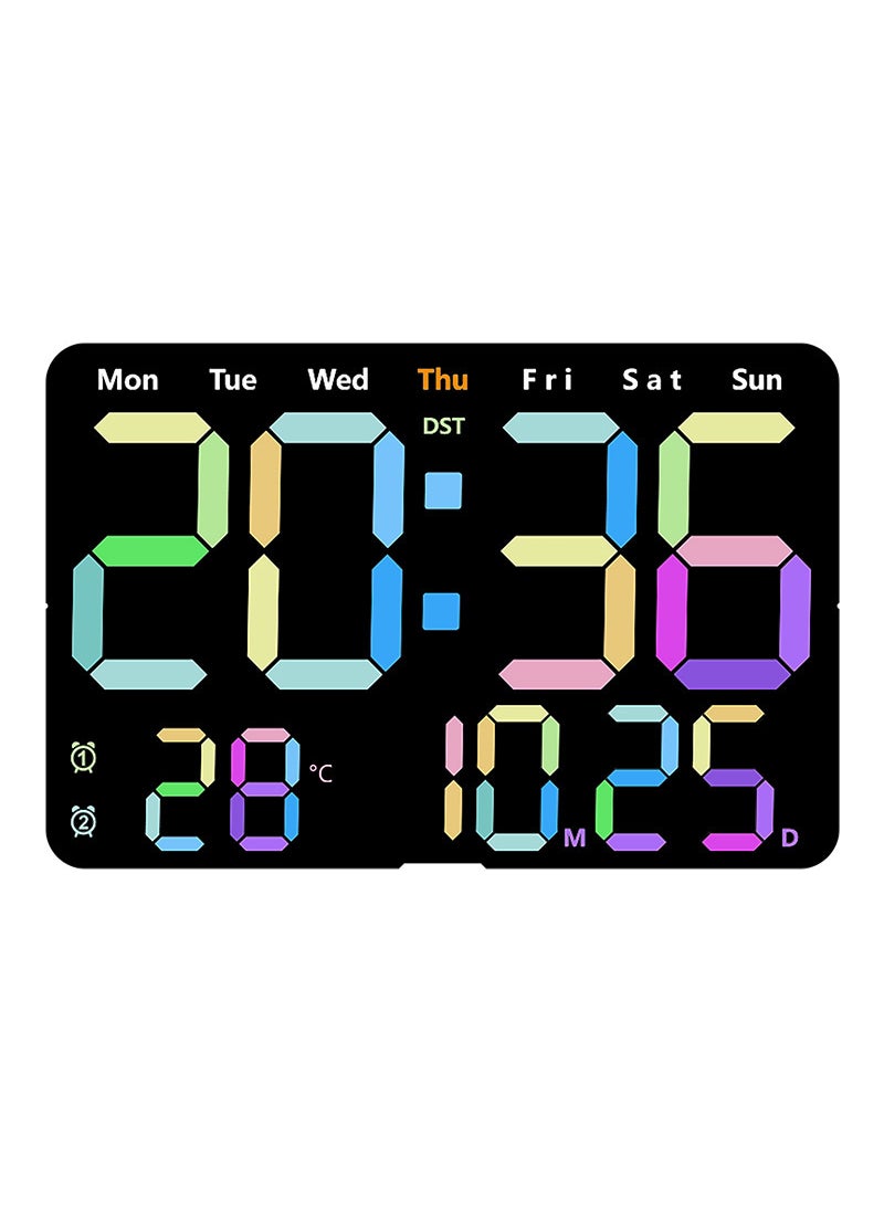 Generic - Modern LED Wall Clock Large Digital Silent Display Colored lights - Image 1