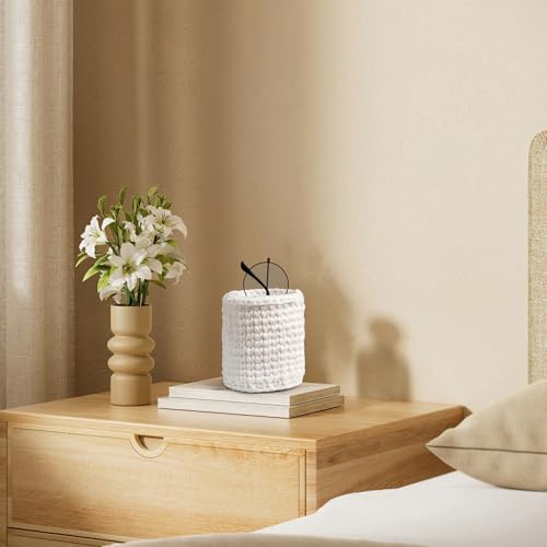 HOSROOME Glasses Holder for Nightstand Boho Decor Eyeglass Holder Stand for Office Desk Organizer Makeup Brush Holder Organizer-White - Image 4