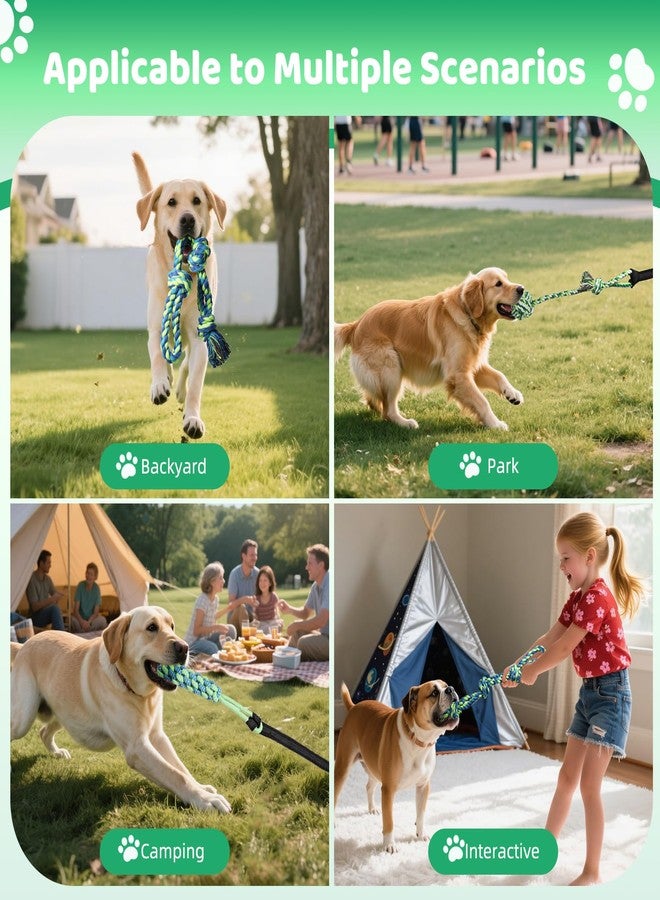 EIODEAR Bungee Tug of War Dog Toy with Upgraded Steel Stake, Cotton Ball, Teething Rope and Soft Rope, Tether Tug Outdoor Dog Toy for Lawns and Trees, Interactive Dog Toys for Medium, Large Dog, Blue - Image 5