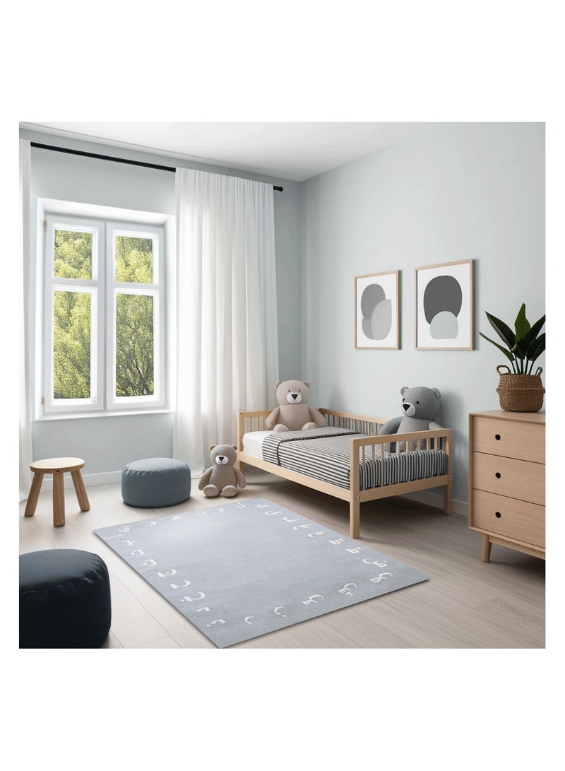 MIRAL rug by Alkaffary with cheerful prints that bring playful charm to your child's carpet, 1.60x1.60, Grey