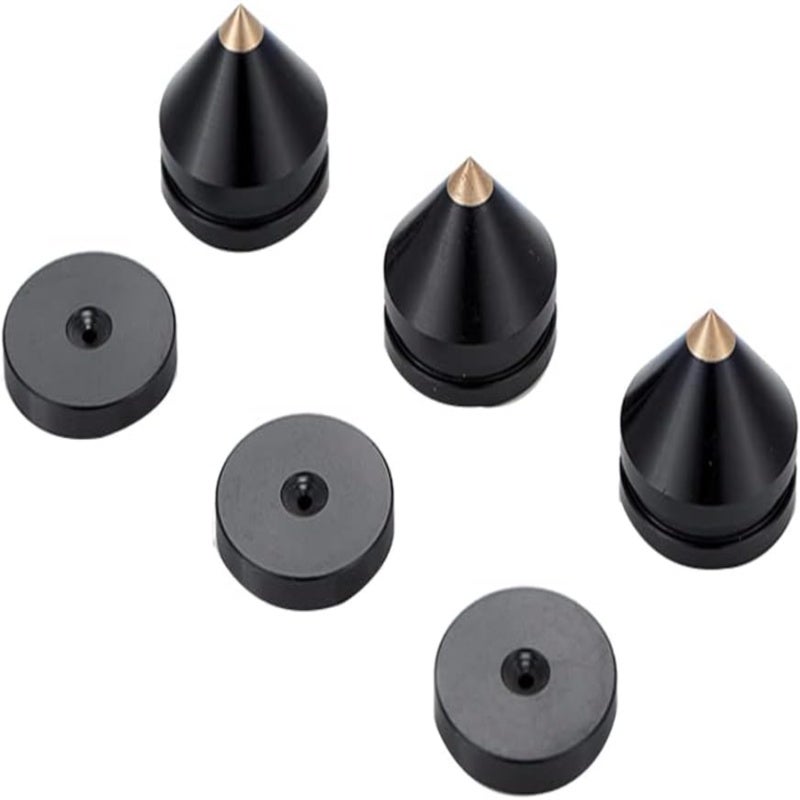 Aluminum Alloy Speaker Stands 2.3x2.3x2.2cm Black - Metal Spikes For Optimal Sound Quality - Foot Pads for Floor Protection for Home Audio Setup - Image 5