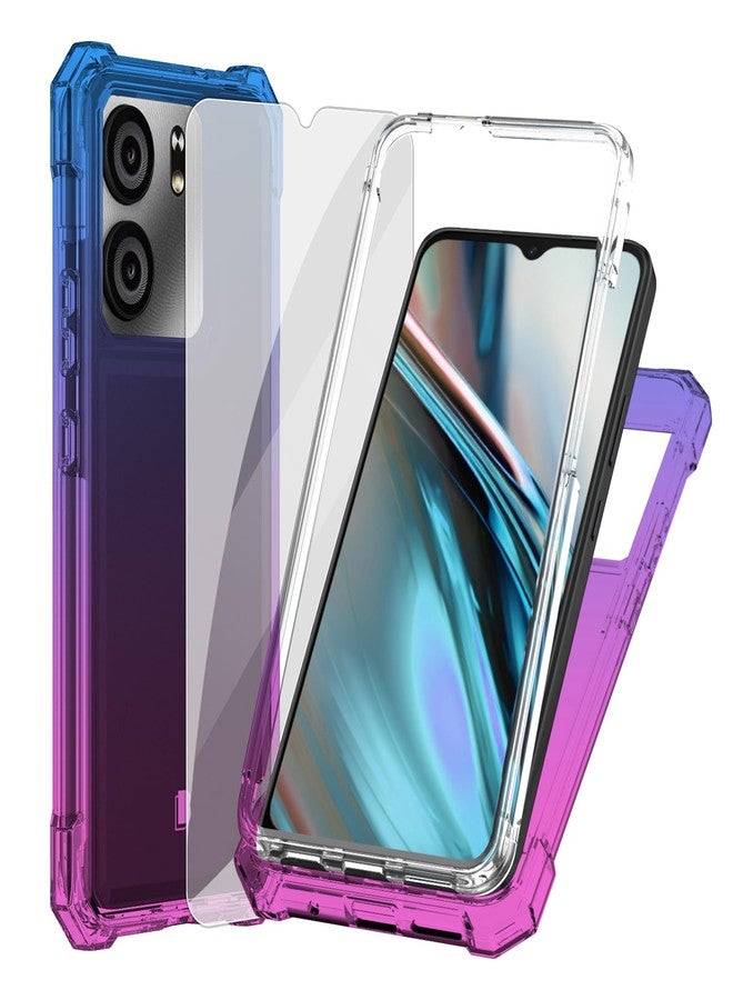 Ailiber Case for BLU View 5, BLU View 5 Phone Case with Screen Protector, Dual Layer Protection, Shockproof Corners TPU Bumper, Slim Silicone Cell Phone Cover for BLU View 5-Blue Pink - Image 1